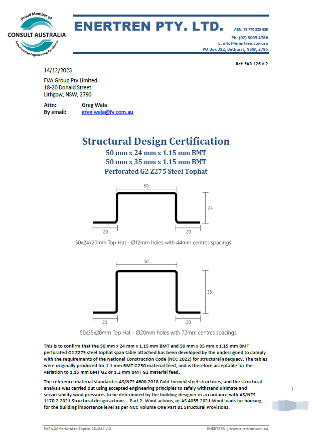 Perforated Top Hat Engineering Report title