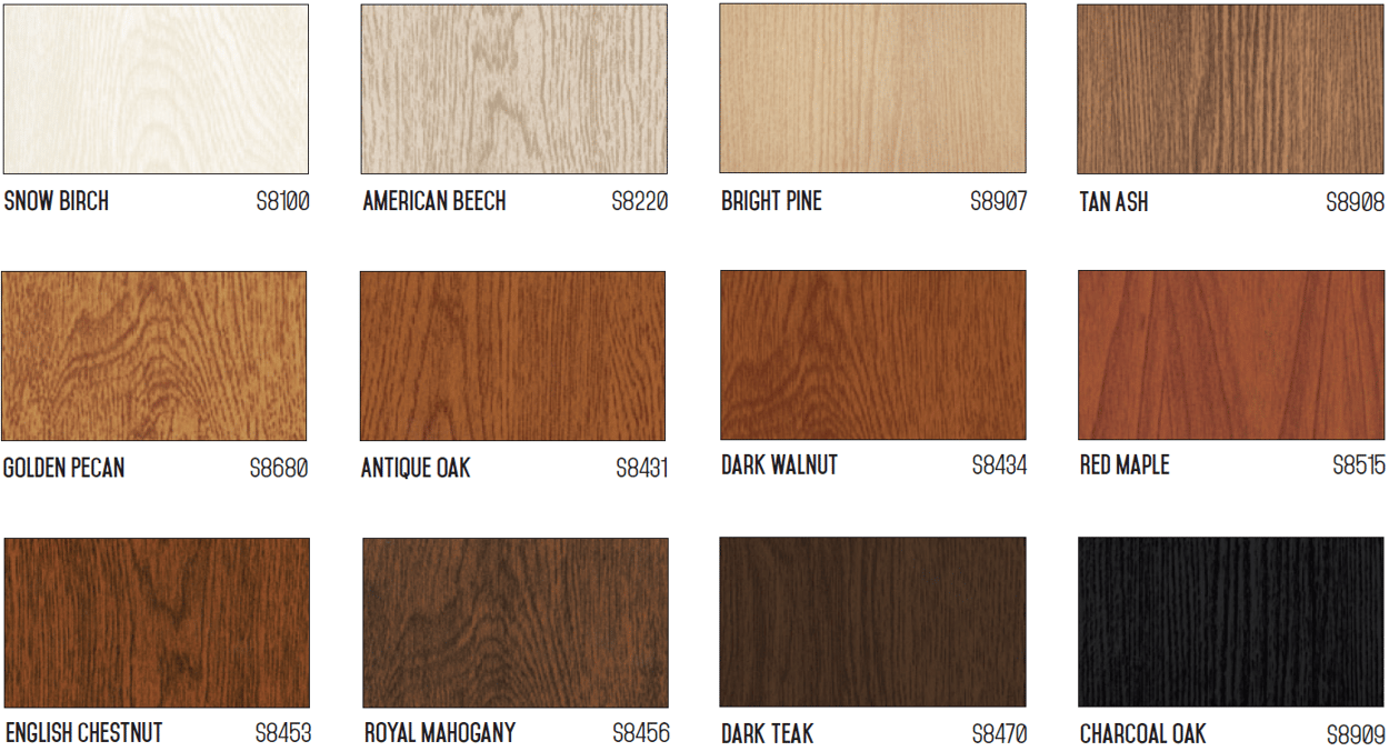 Stryum Standard Woodgrain Colours