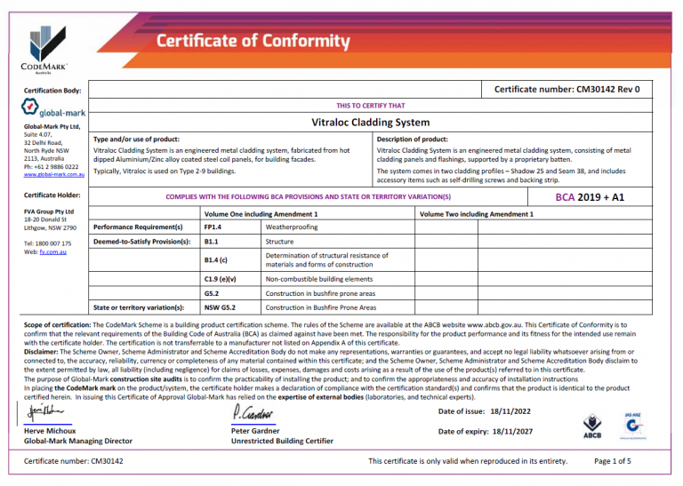 Vitraloc: Codemarked and Compliant