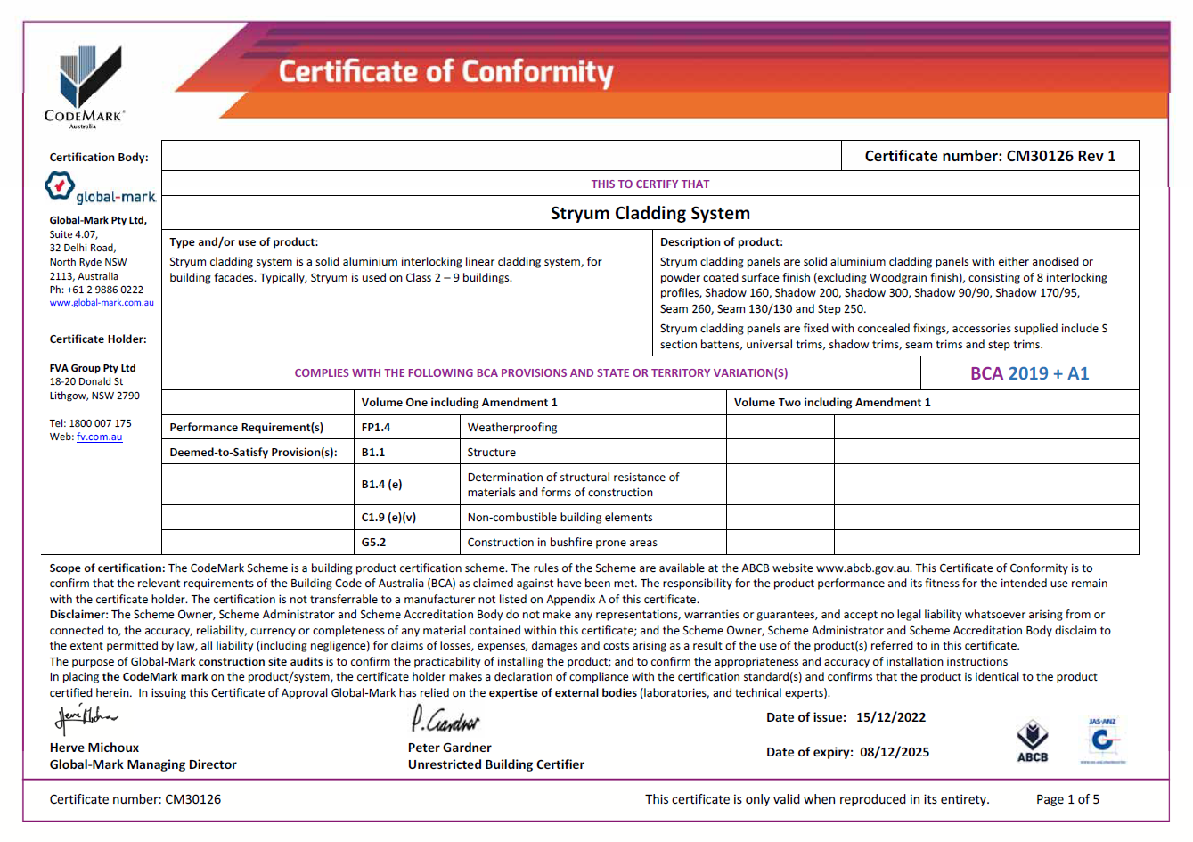 Stryum codemark certificate